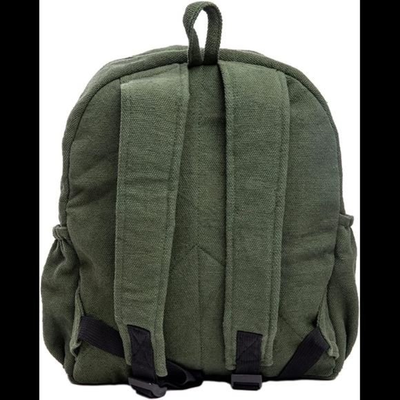 Mini Hemp Backpack Bag - Eco Friendly Durable Green by Freakmandu - Picture 2 of 5